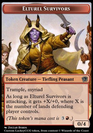 Elturel Survivors (R 0/4 Trample, Myriad)